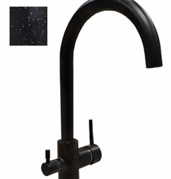 Robinet cu 3 cai Granit Negru CLASSIC 201 BL GR