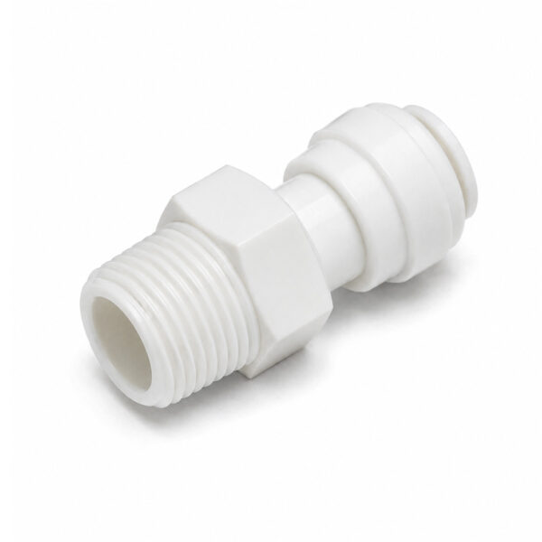 Conector plastic 3/8" filet exterior 1/4" conectare furtun