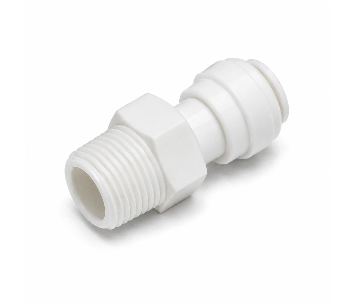 Conector plastic 3/8" filet exterior 1/4" conectare furtun