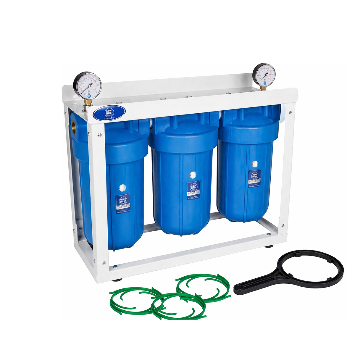 Set de 3 carcase BIG BLUE 10" cu suport metalic HHBB10B