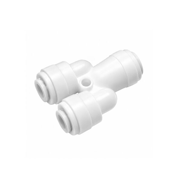 Conector plastic tip Y 2 intrari 1/4'" conexiune furtun 1 iesire de 1/4" conexiune furtun