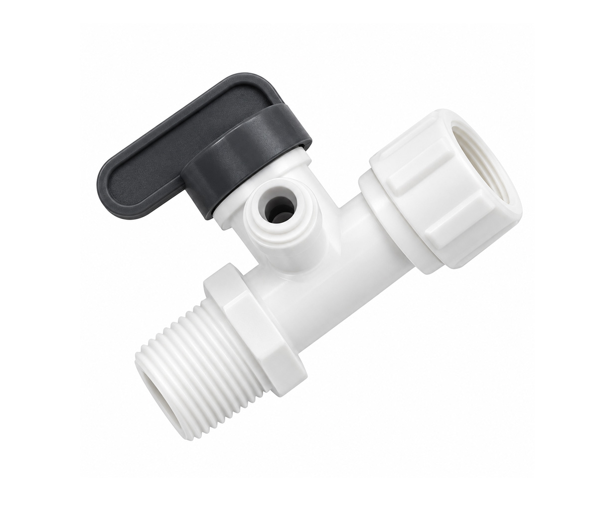 Robinet plastic 1/2" filet exterior , 1/2" filet interior si conectare furtun 3/8"